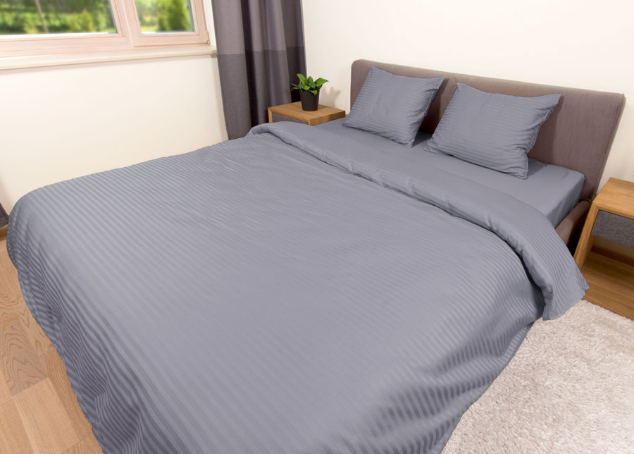 Pussilakanasetti Line Grey 240x210 cm