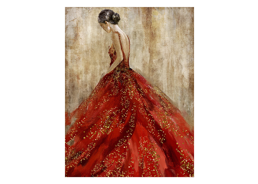 Öljymaalaus Nainen punaisessa 60x80 cm