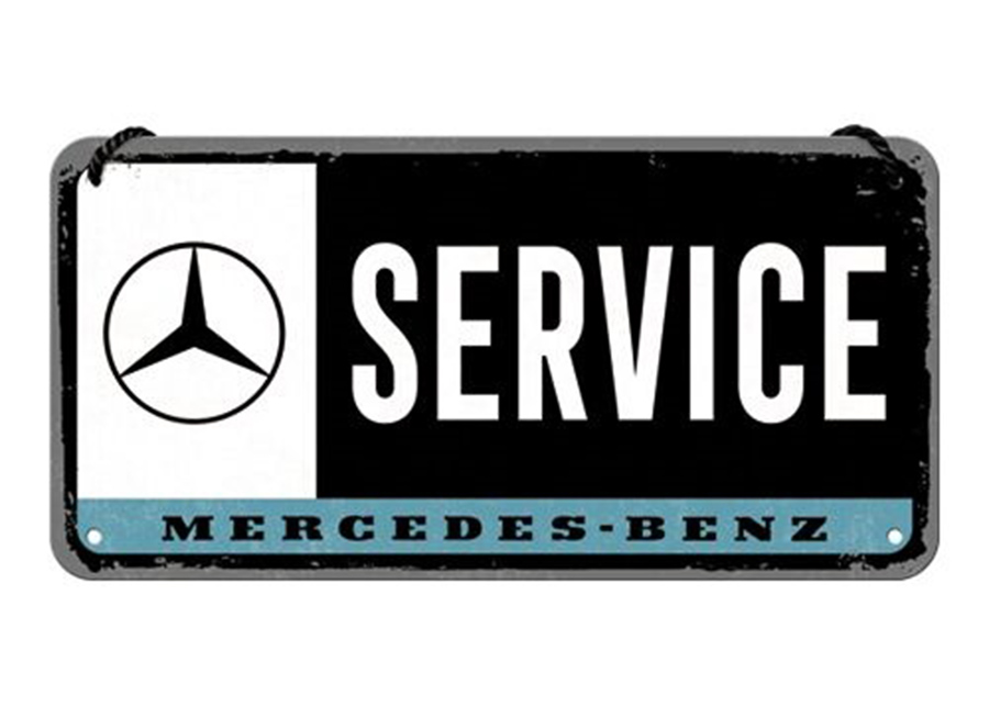 Retro metallitaulu Mercedes-Benz Service 10x20 cm