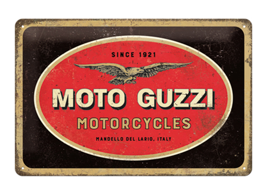 Retro metallitaulu Moto Guzzi logo 20x30 cm