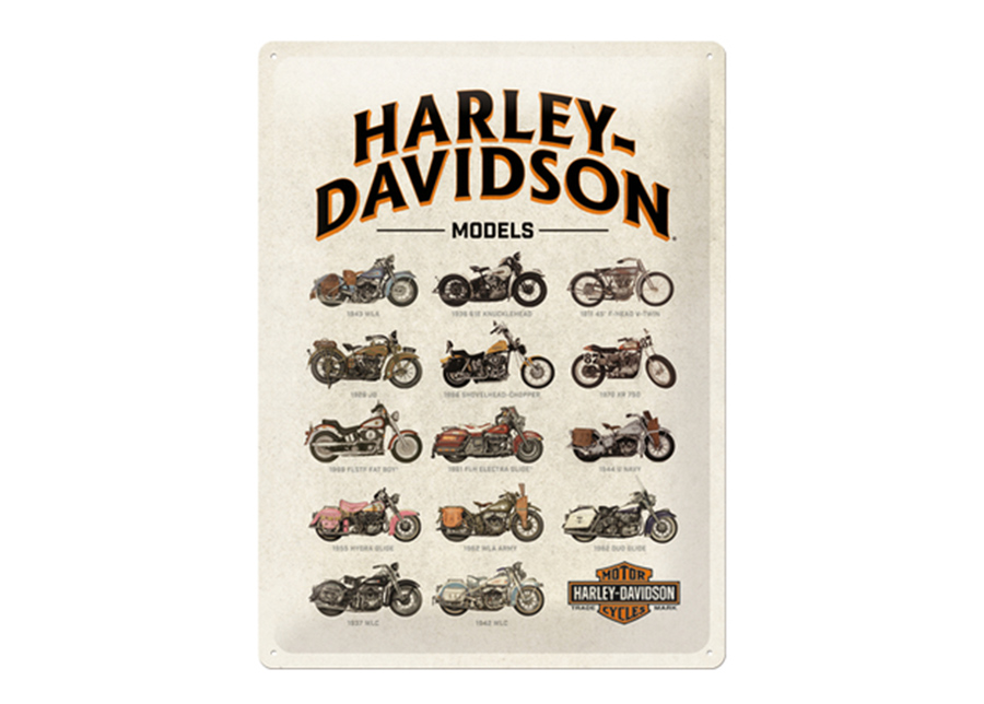 Retro metallitaulu Harley-Davidson Models 30x40 cm