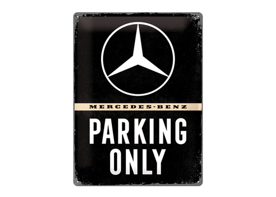 Retrotyylinen metallitaulu Mercedes-Benz Parking Only 30x40cm
