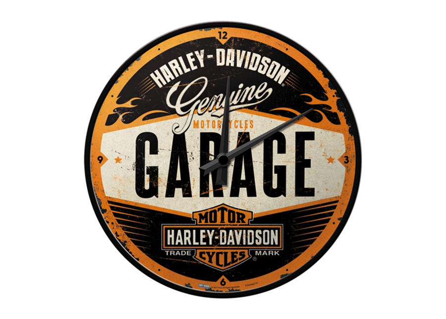 Retro seinäkello Harley-Davidson Garage