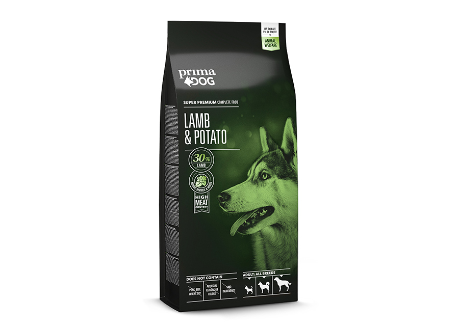 PrimaDog koiranruoka aikuisille koirille lammas-peruna 12 kg