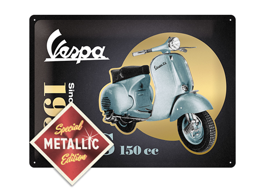 Retro metallitaulu Vespa GS 150cc Metallic 30x40 cm