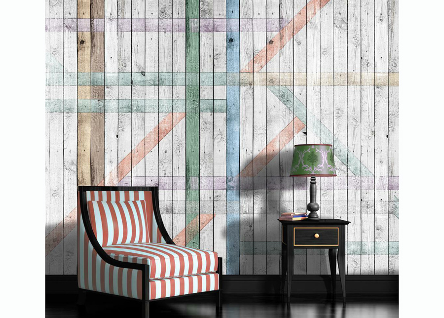 Kuvatapetti Painted Wood Planks Rustic 416x254 cm