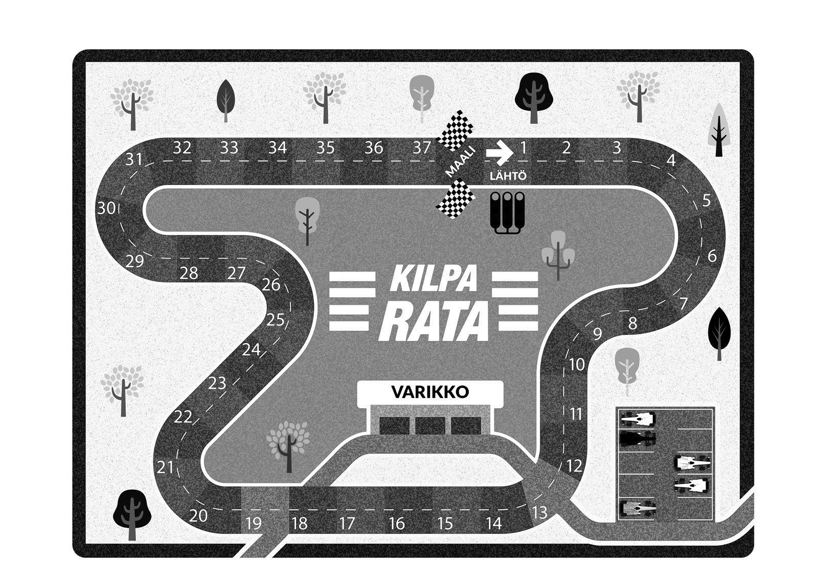 Village's lasten matto Formula 100x150 cm