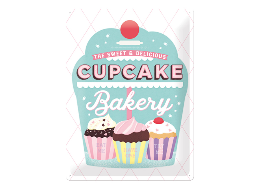 Retro metallitaulu HCupcake Bakery 30x40 cm