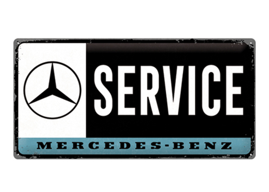 Retro metallitaulu Mercedes-Benz - Service 25x50 cm