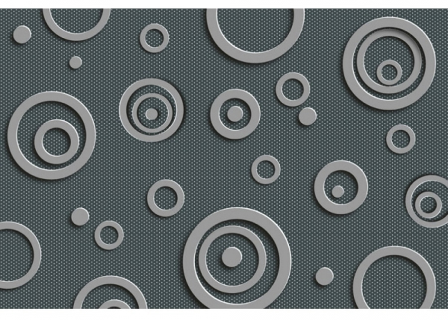 Non-woven kuvatapetti Metal circles 225x250 cm