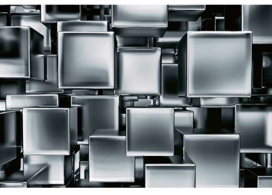 Non-woven kuvatapetti Metal cubes 375x250 cm