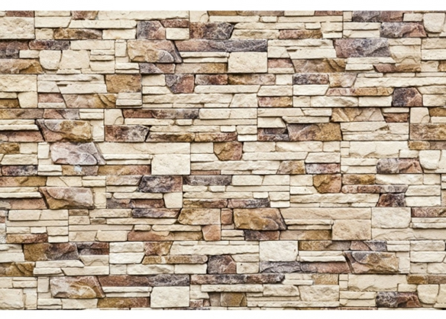 Non-woven kuvatapetti Stone wall 375x150 cm