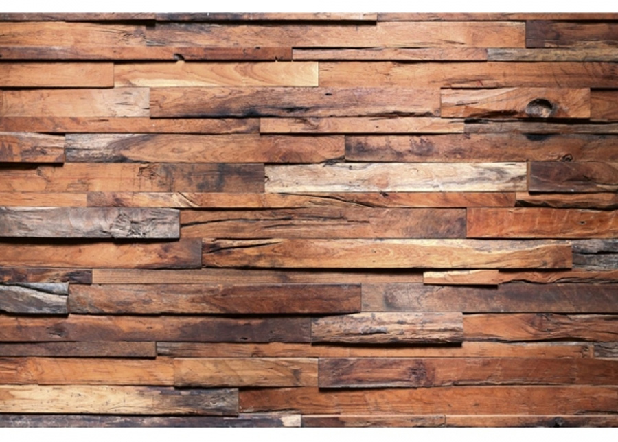 Fleece-kuvatapetti Wooden wall 225x250 cm