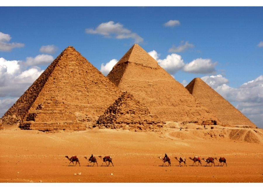 Fleece-kuvatapetti Egypt pyramid 150x250 cm