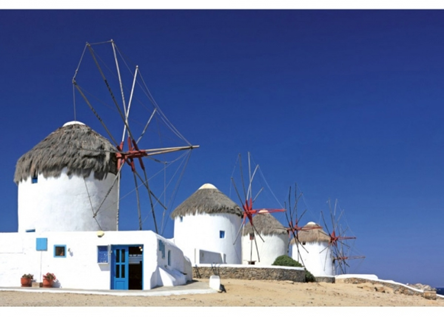 Fleece-kuvatapetti Windmills 375x250 cm