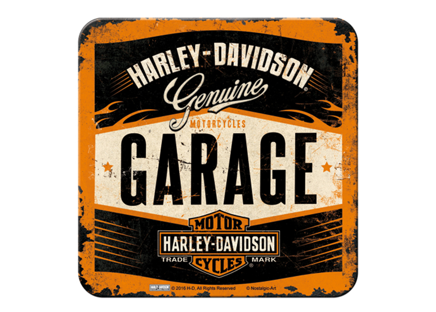 Retro lasinalusta Harley-Davidson Garage 4 kpl
