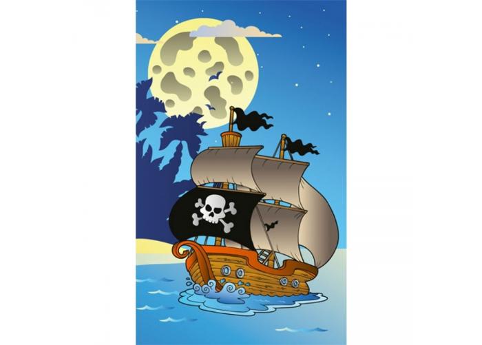 Fleece kuvatapetti Pirate ship 150x250 cm