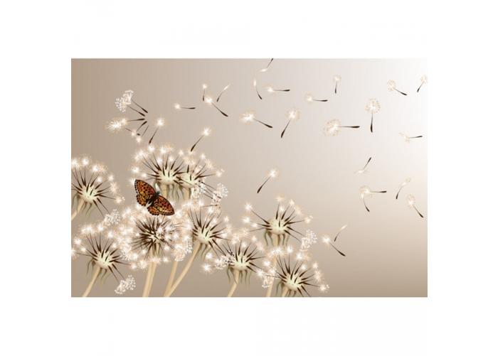 Fleece kuvatapetti Dandelions and butterfly 375x250 cm