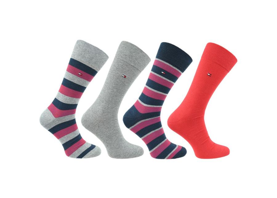 Miesten vapaa-ajan sukat Tommy Hilfiger Orginal Stripe Box 4 paria Socks M 482002001-085