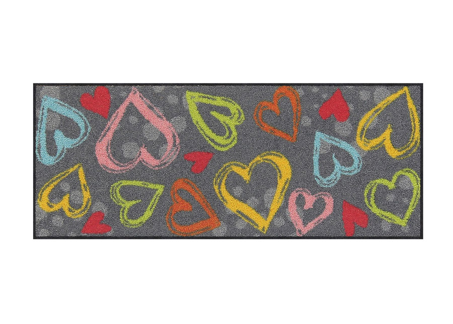 Kynnysmatto Valentine Hearts colorful 30x75 cm