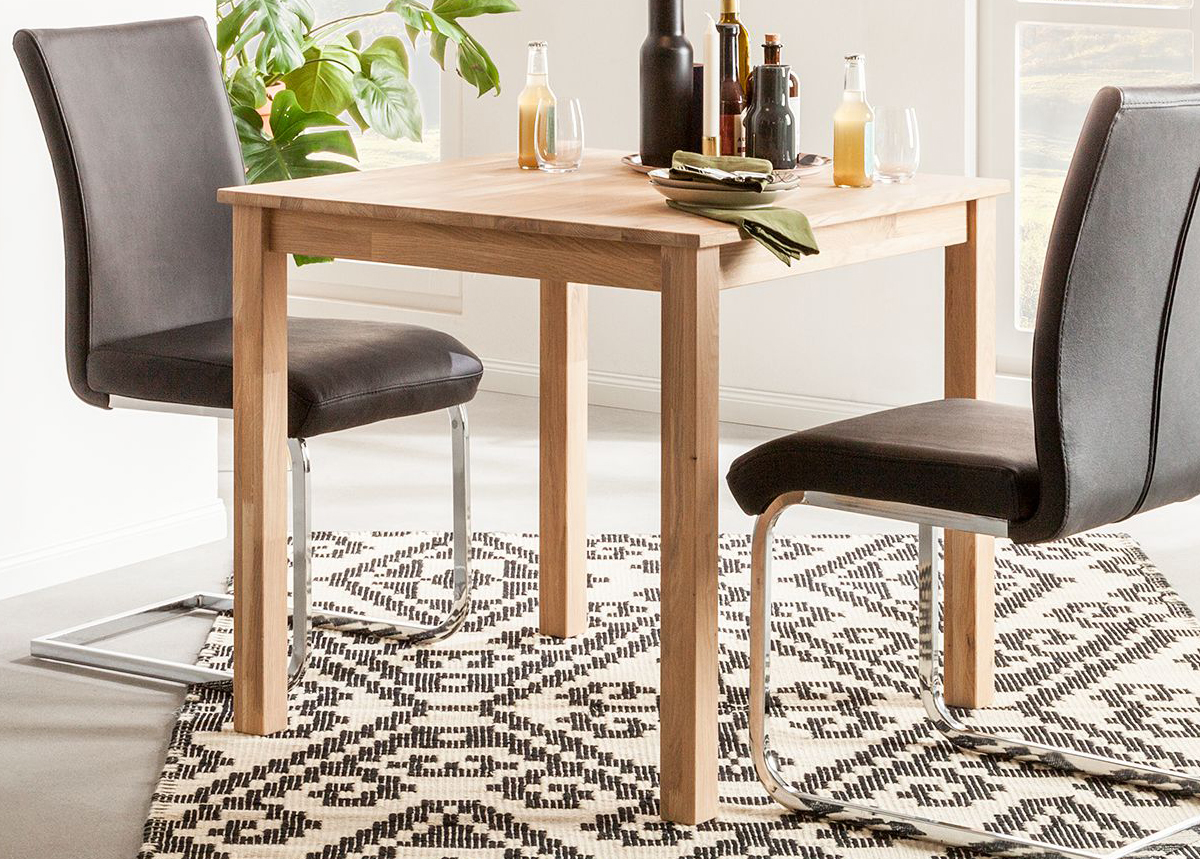 Tammi ruokapöytä Lem 90x90 cm, valkoinen öljy