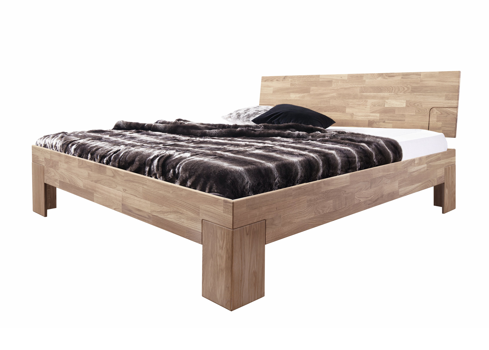 Tammi sänky Sarah 160x200 cm, valkoinen öljy