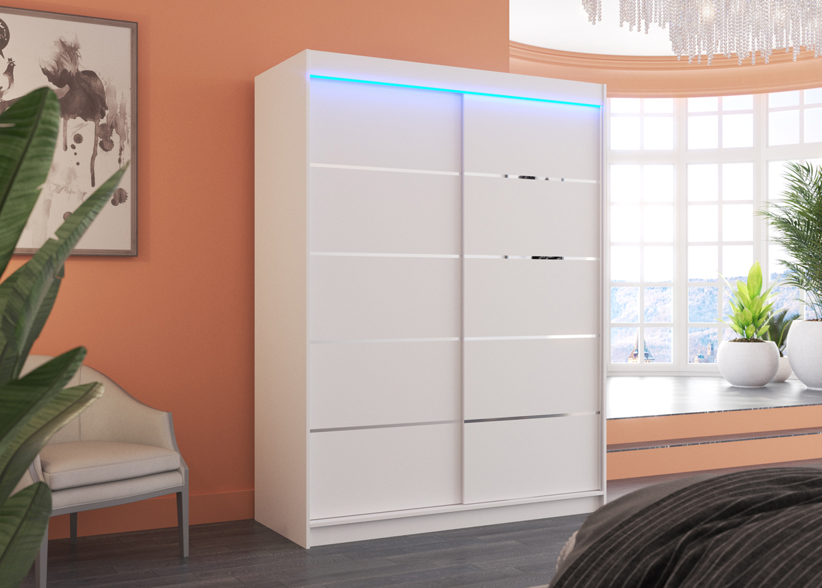 Liukuovikaappi Olivia 150 cm + LED