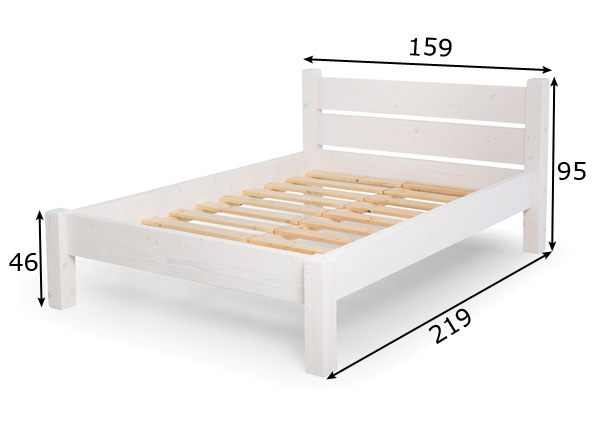 Sänky 140x200 cm, valkoinen
