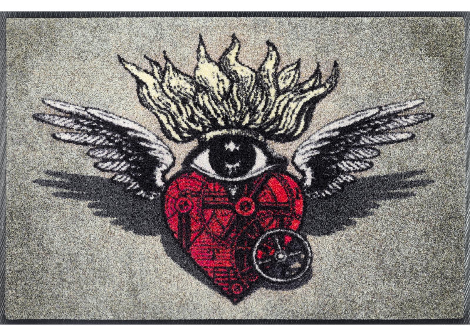 Kynnysmatto Flaming Heart 50x75 cm