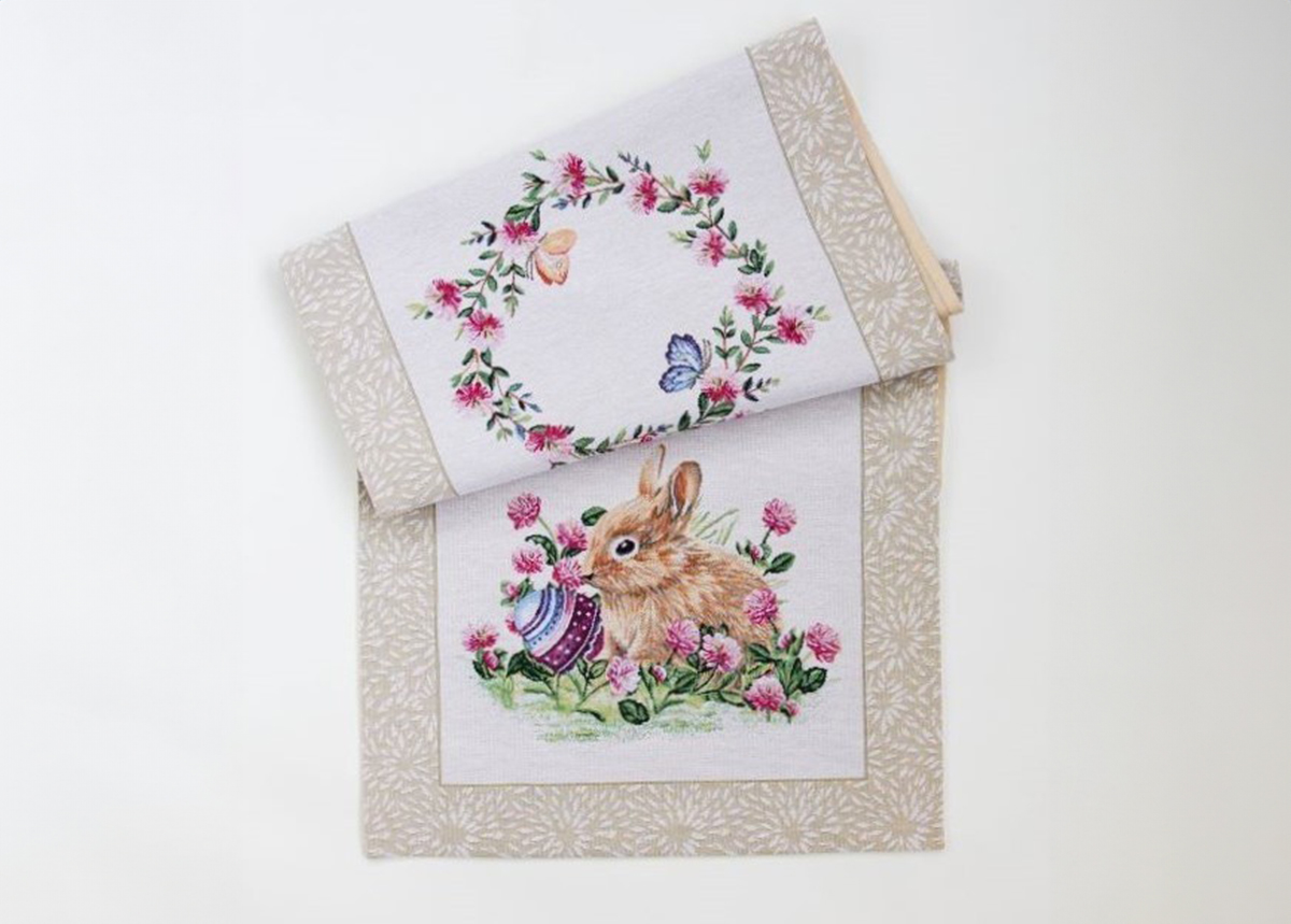 Gobeliinikankainen liina Kanin 45x136 cm