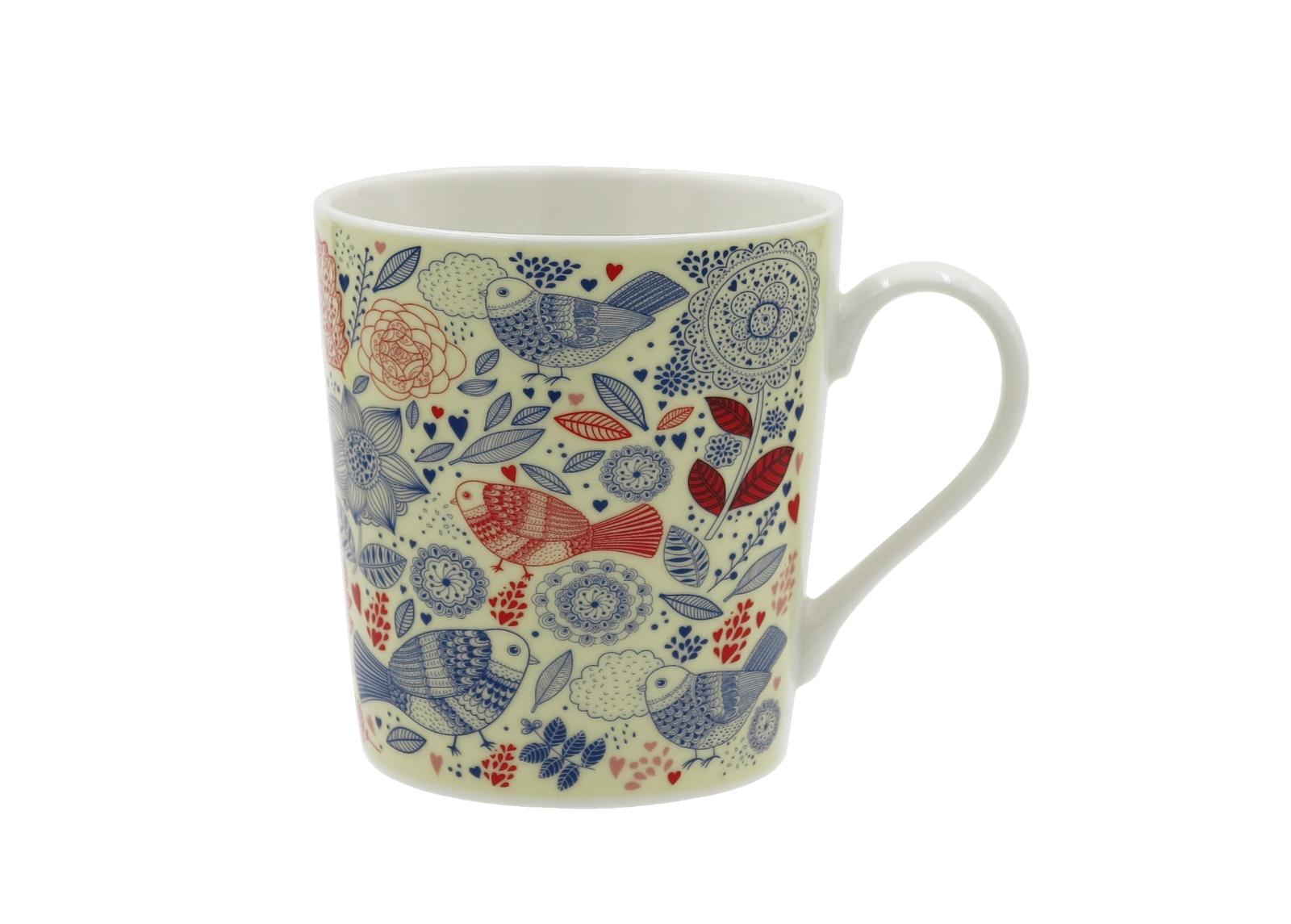 Muki Linnut ja kukat 350 ml, 2 kpl Muki Linnut ja kukat 350 ml, 2 kpl