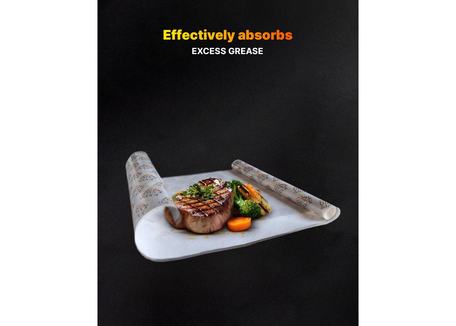 Oil Block&Lock rasvaa imevät paistoarkit