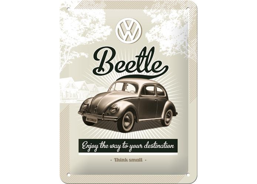 Retro metallitaulu VW Beetle 15x20cm