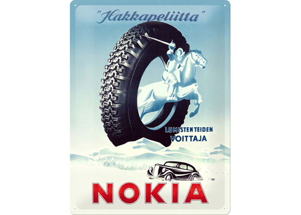 Retro metallitaulu Nokia Hakkapeliitta 30x40cm