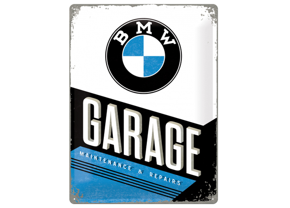 Retro metallitaulu BMW GARAGE 30x40 cm