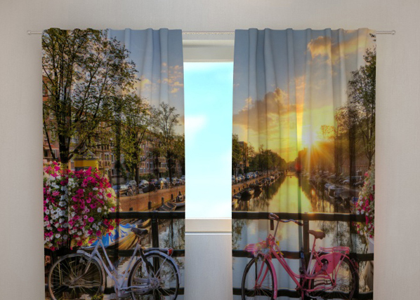 Puolipimentävä verho BEAUTIFUL SUNRISE OVER AMSTERDAM 240x220 cm