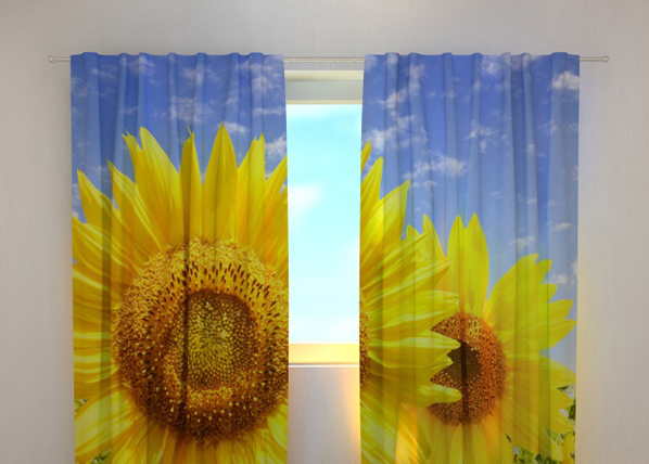 Läpinäkyvä verho FLOWERS ON THE SUN 240x220 cm