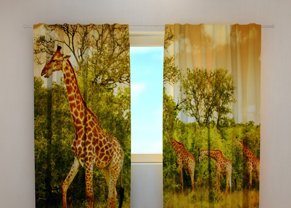 Läpinäkyvä verho GIRAFFES 240x220 cm