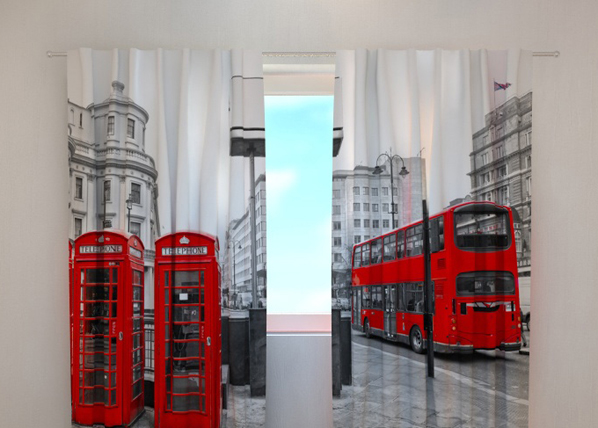 Läpinäkyvä verho LONDON BUS 240x220 cm