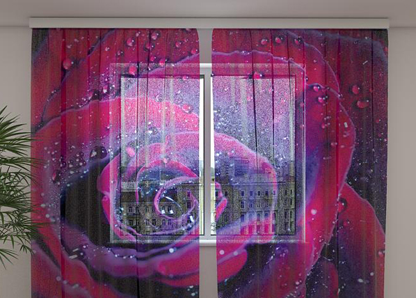 Sifonki-kuvaverho ROSE OF LOVE 240x220 cm