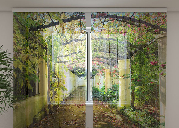 Sifonki-kuvaverho GREEN ARCHWAY 240x220 cm